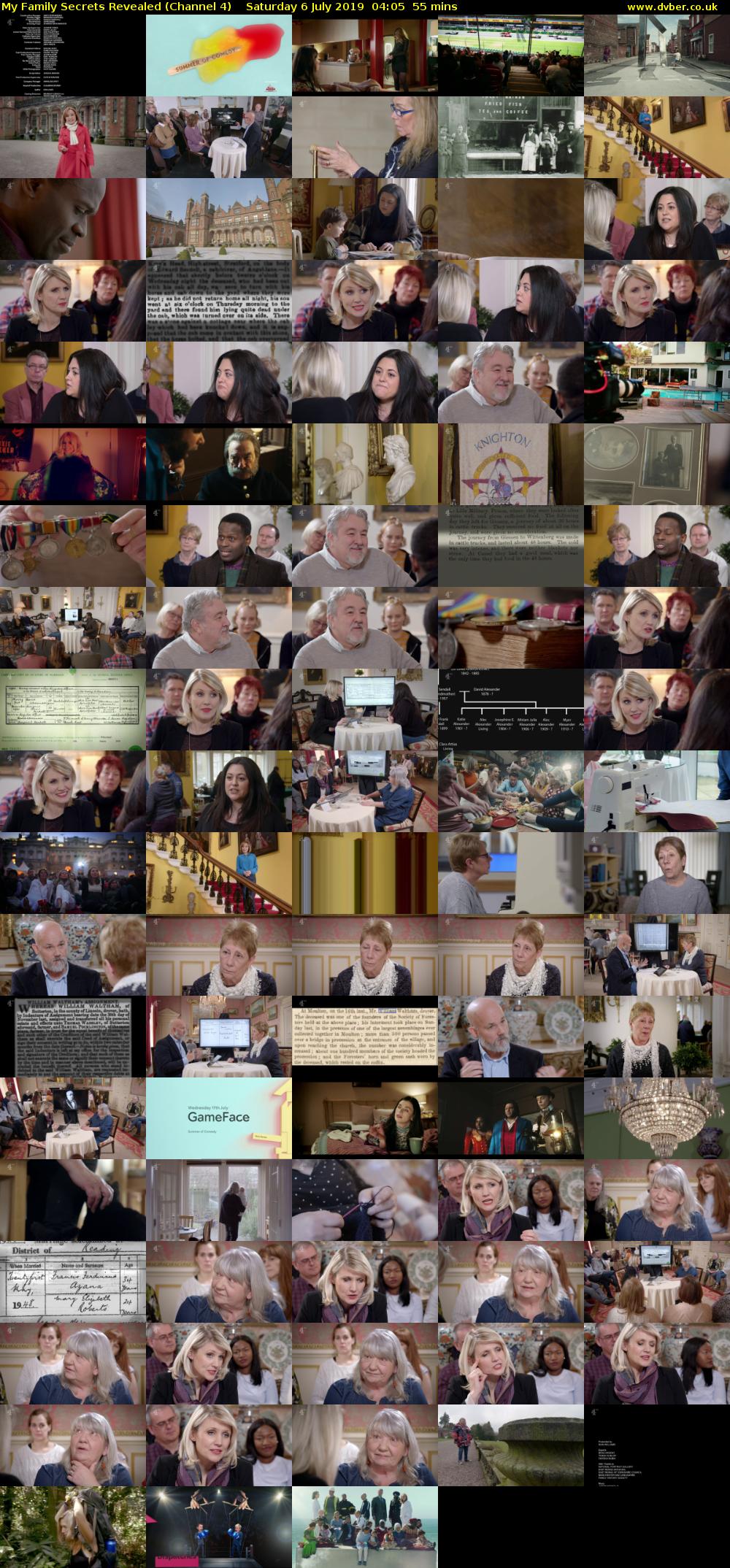 My Family Secrets Revealed (Channel 4) Saturday 6 July 2019 04:05 - 05:00