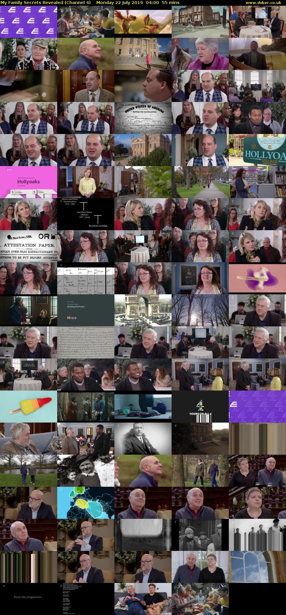 My Family Secrets Revealed (Channel 4) Monday 22 July 2019 04:00 - 04:55