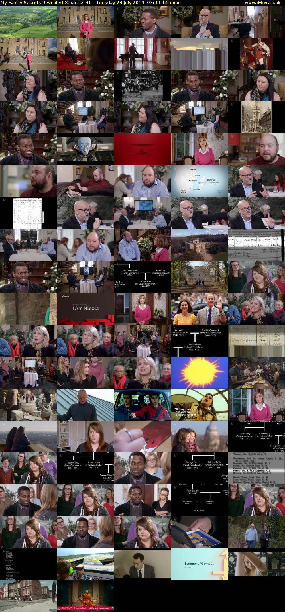 My Family Secrets Revealed (Channel 4) Tuesday 23 July 2019 03:40 - 04:35