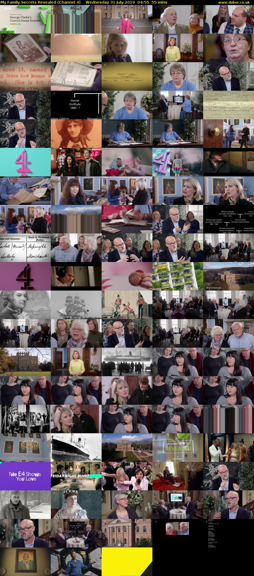 My Family Secrets Revealed (Channel 4) Wednesday 31 July 2019 04:55 - 05:50