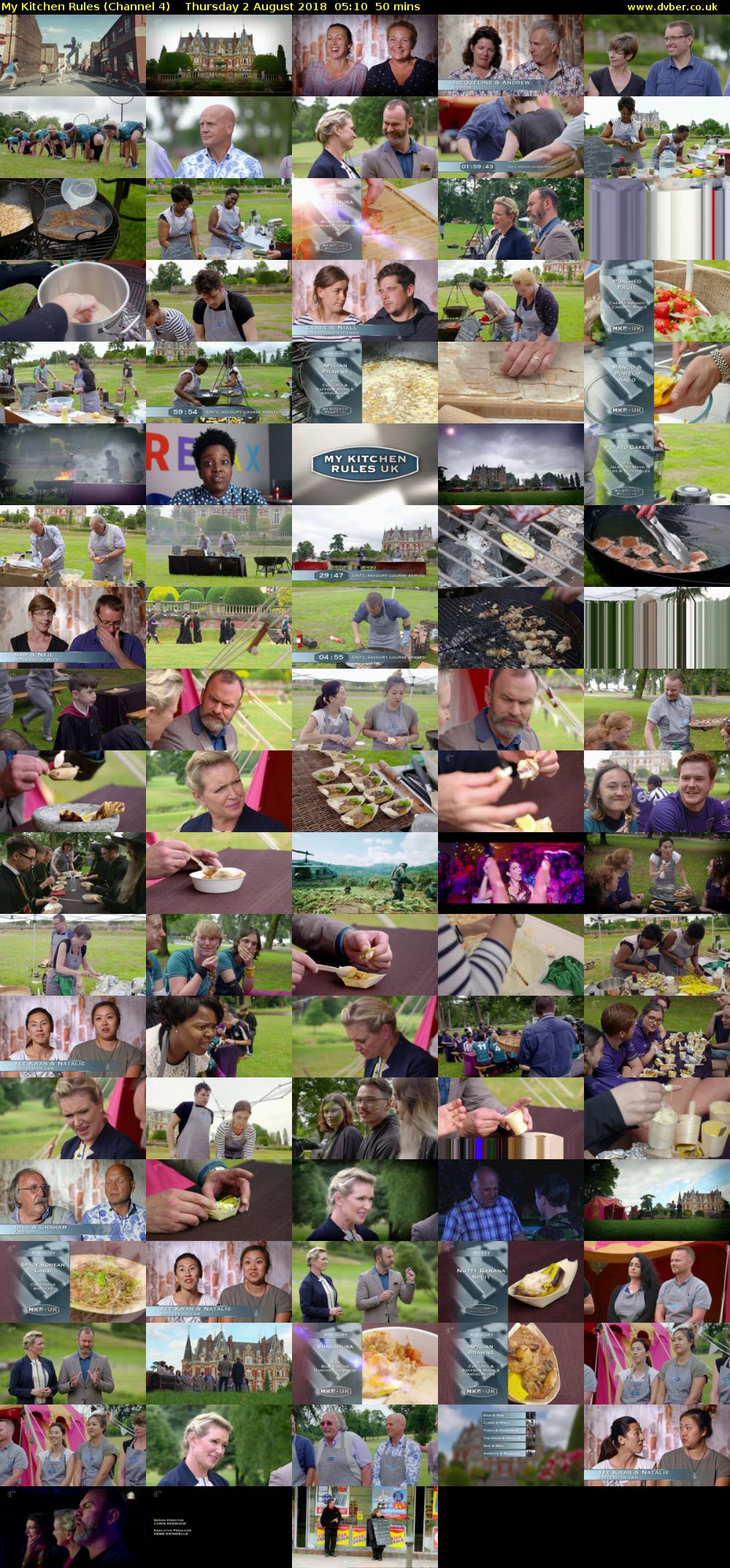 My Kitchen Rules (Channel 4) Thursday 2 August 2018 05:10 - 06:00