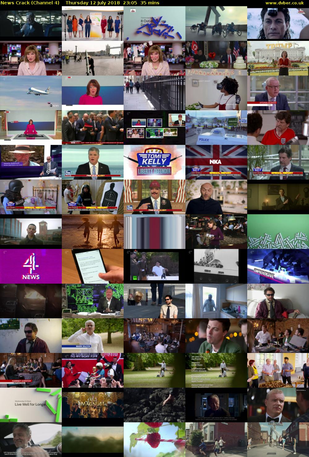 News Crack (Channel 4) Thursday 12 July 2018 23:05 - 23:40
