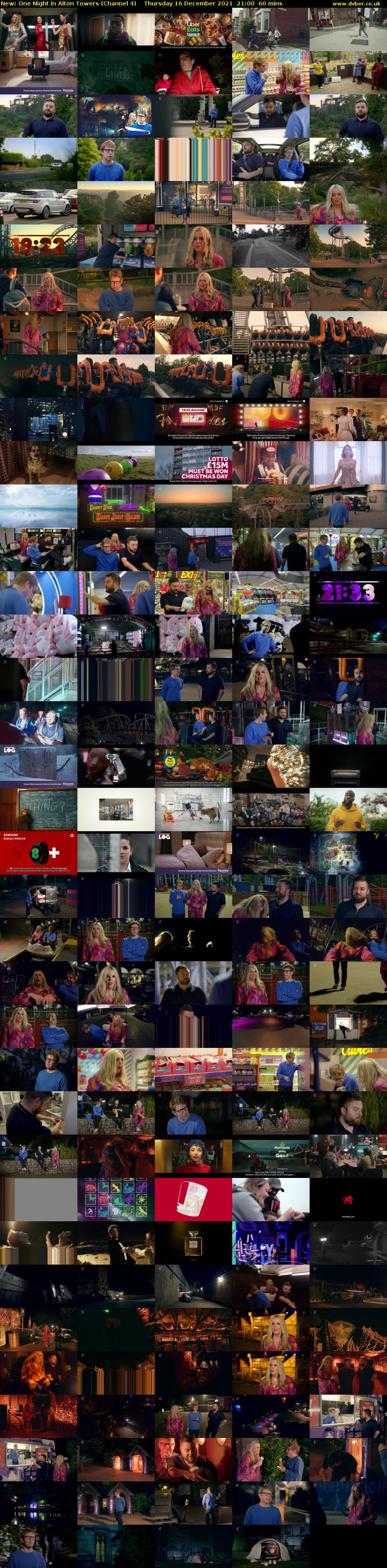 One Night in Alton Towers (Channel 4) Thursday 16 December 2021 21:00 - 22:00