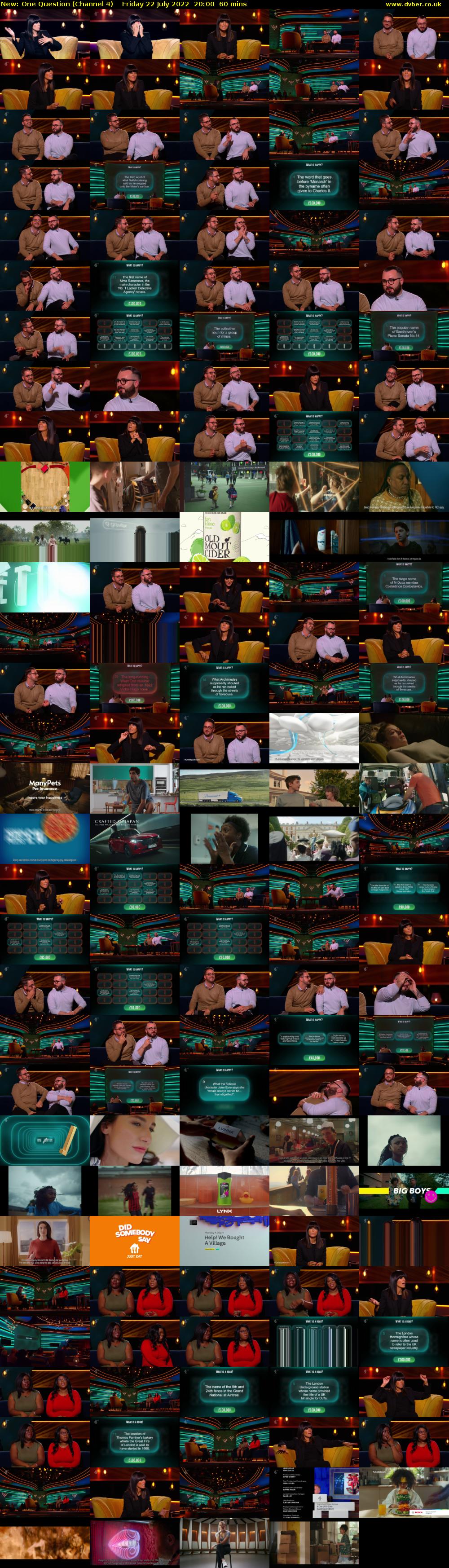 One Question (Channel 4) Friday 22 July 2022 20:00 - 21:00