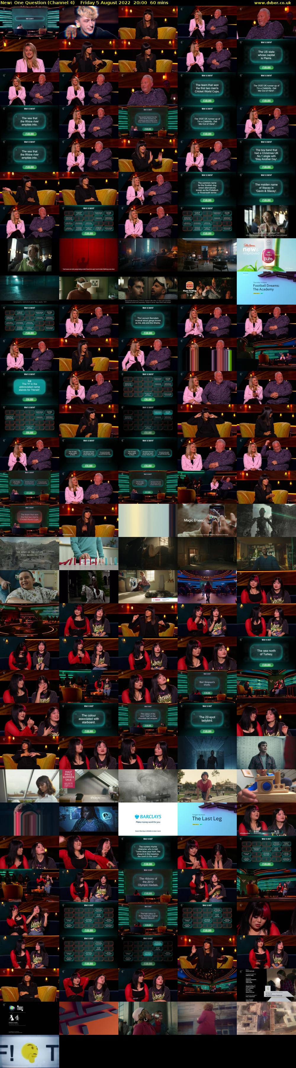 One Question (Channel 4) Friday 5 August 2022 20:00 - 21:00