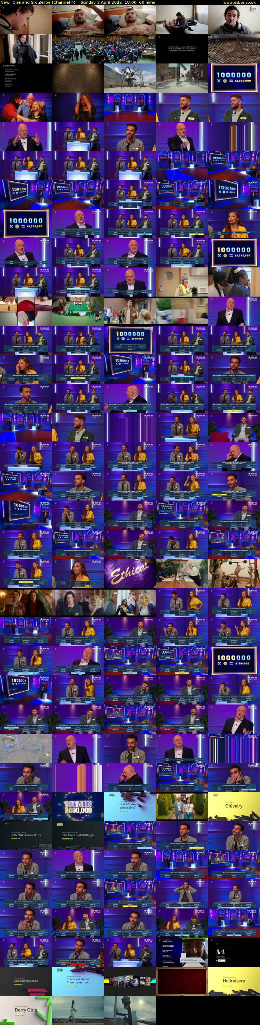 One and Six Zeros (Channel 4) Sunday 3 April 2022 18:00 - 19:00