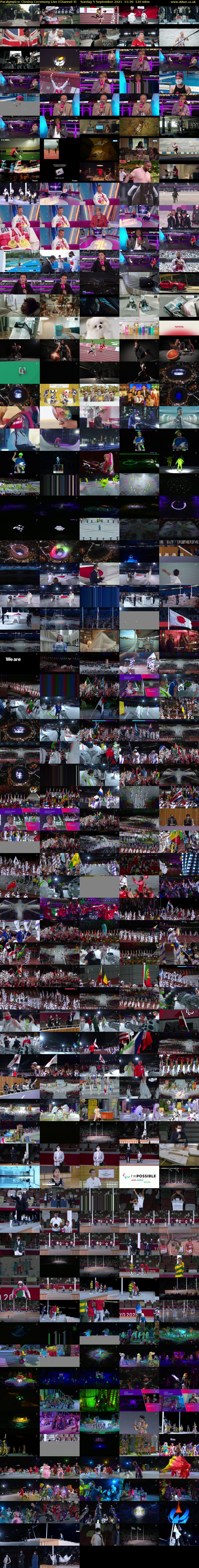 Paralympics: Closing Ceremony Live (Channel 4) Sunday 5 September 2021 11:30 - 13:30