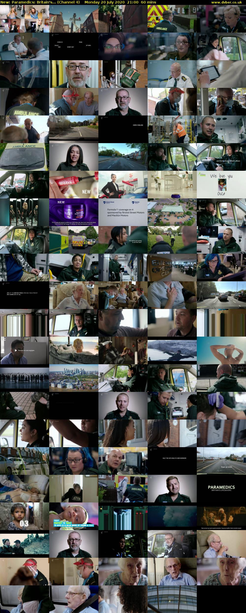Paramedics: Britain's... (Channel 4) Monday 20 July 2020 21:00 - 22:00