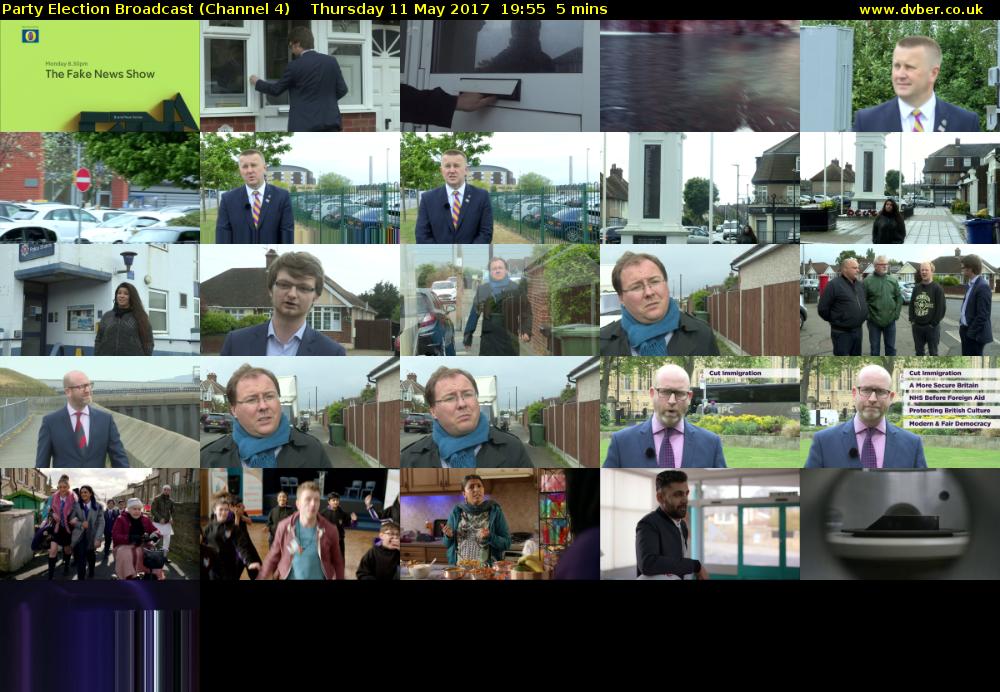 Party Election Broadcast (Channel 4) Thursday 11 May 2017 19:55 - 20:00