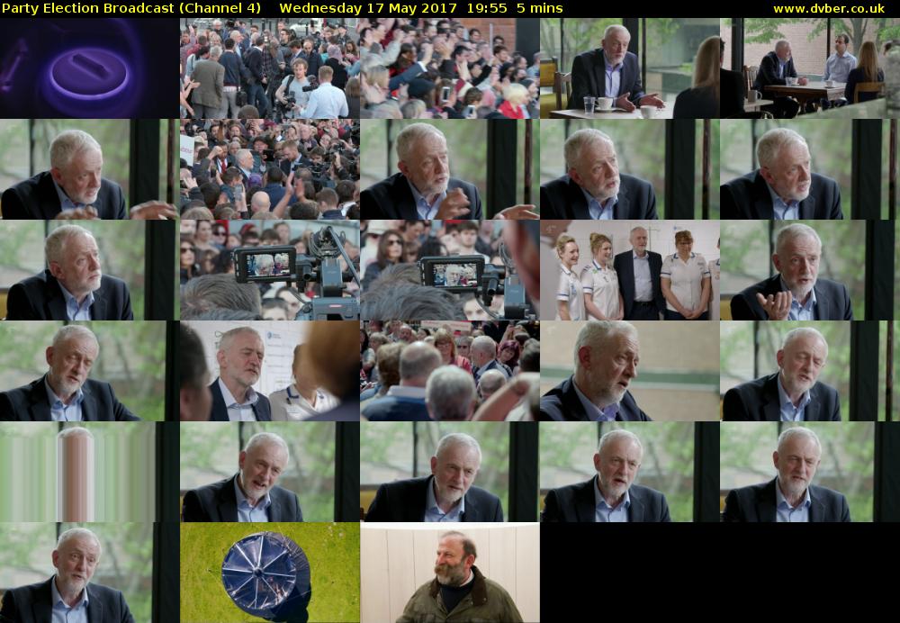 Party Election Broadcast (Channel 4) Wednesday 17 May 2017 19:55 - 20:00