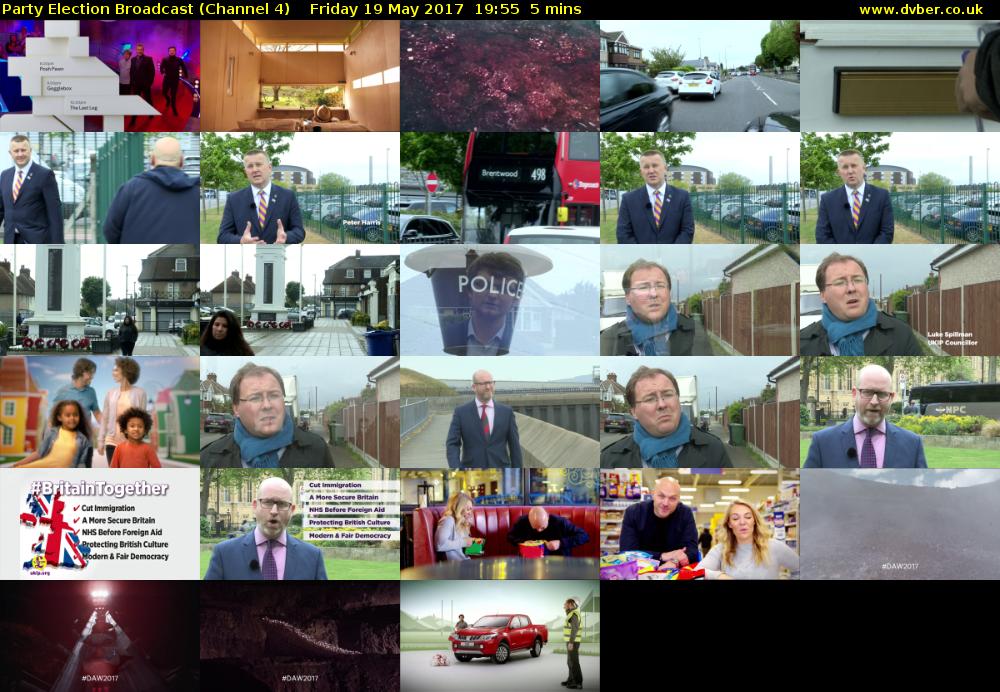 Party Election Broadcast (Channel 4) Friday 19 May 2017 19:55 - 20:00