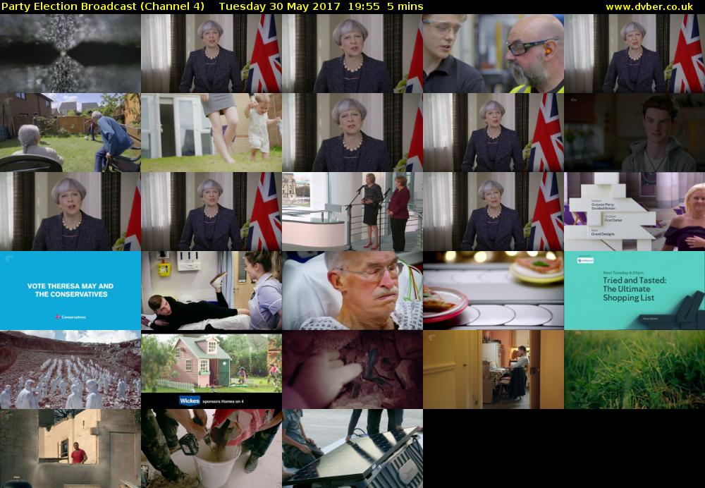 Party Election Broadcast (Channel 4) Tuesday 30 May 2017 19:55 - 20:00