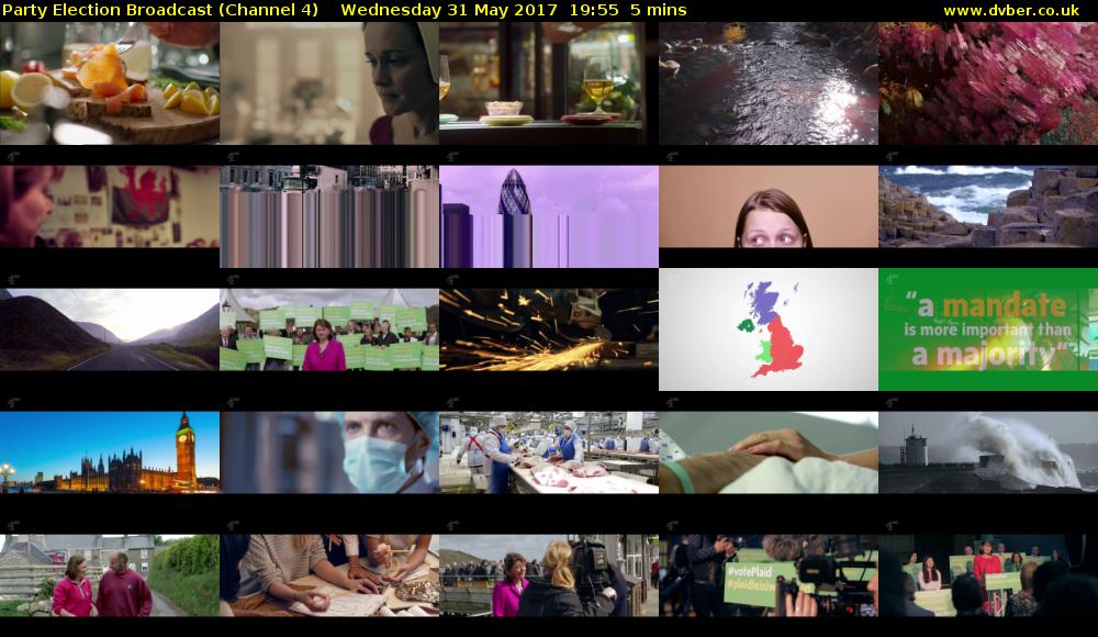 Party Election Broadcast (Channel 4) Wednesday 31 May 2017 19:55 - 20:00
