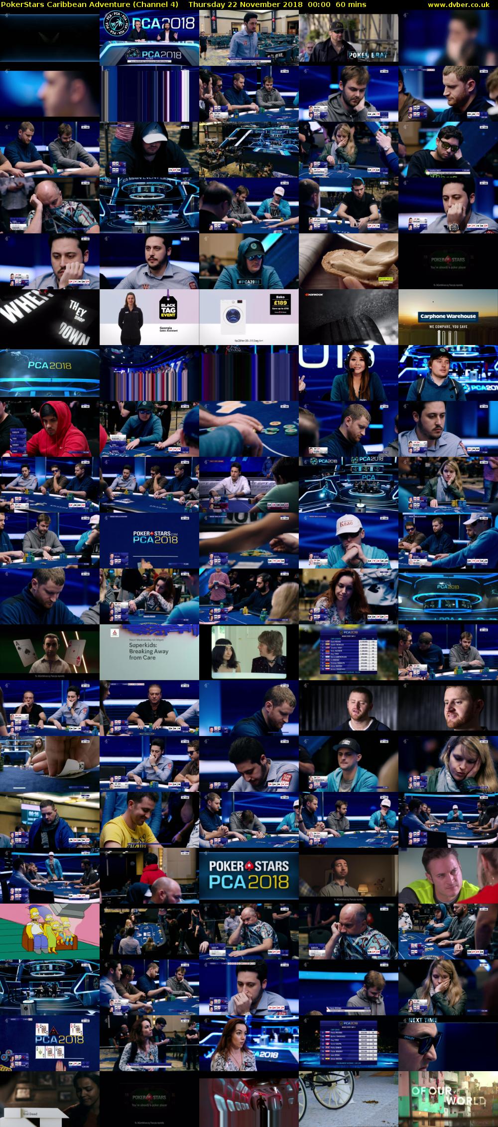 PokerStars Caribbean Adventure (Channel 4) Thursday 22 November 2018 00:00 - 01:00