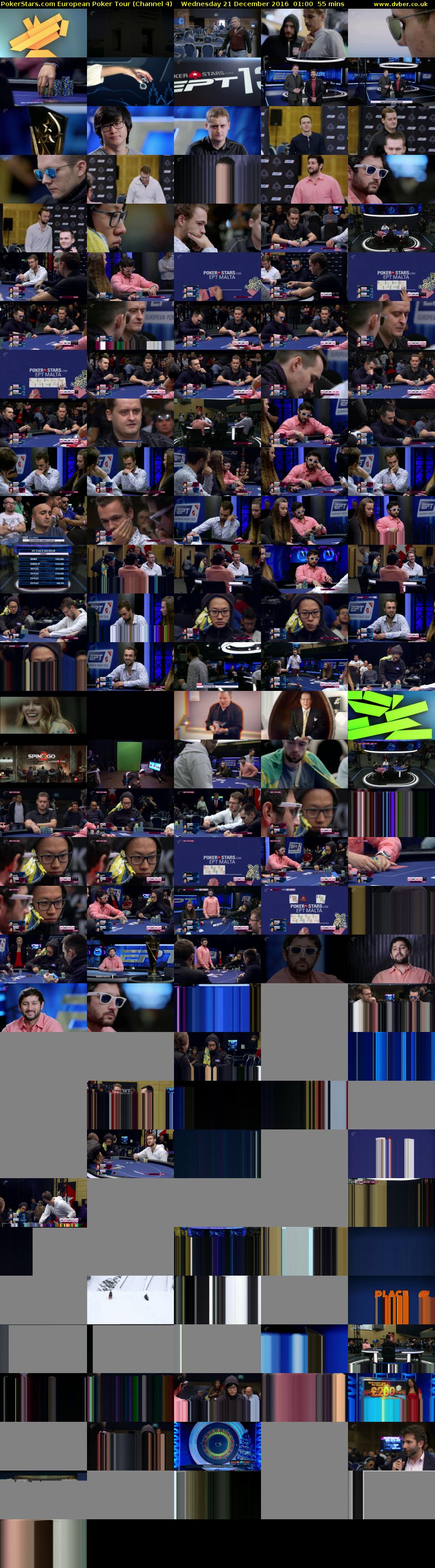 PokerStars.com European Poker Tour (Channel 4) Wednesday 21 December 2016 01:00 - 01:55