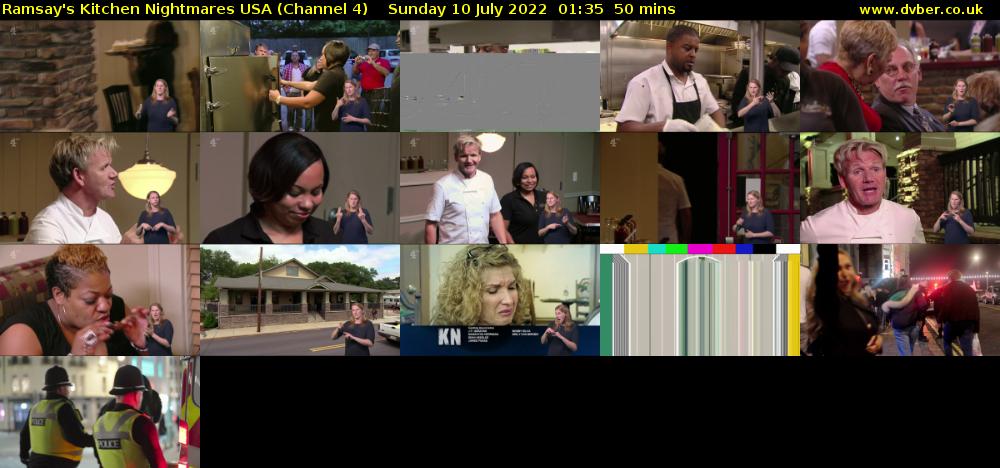 Ramsay's Kitchen Nightmares USA (Channel 4) Sunday 10 July 2022 01:35 - 02:25
