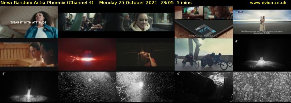 Random Acts: Phoenix (Channel 4) Monday 25 October 2021 23:05 - 23:10