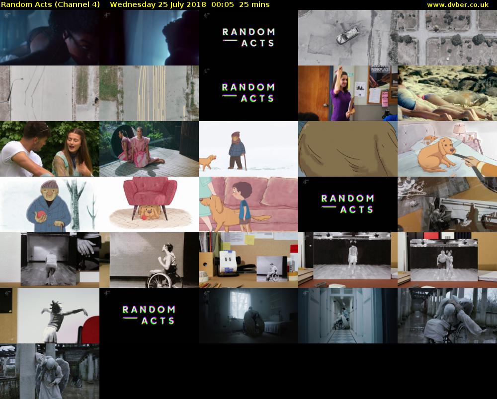 Random Acts (Channel 4) Wednesday 25 July 2018 00:05 - 00:30