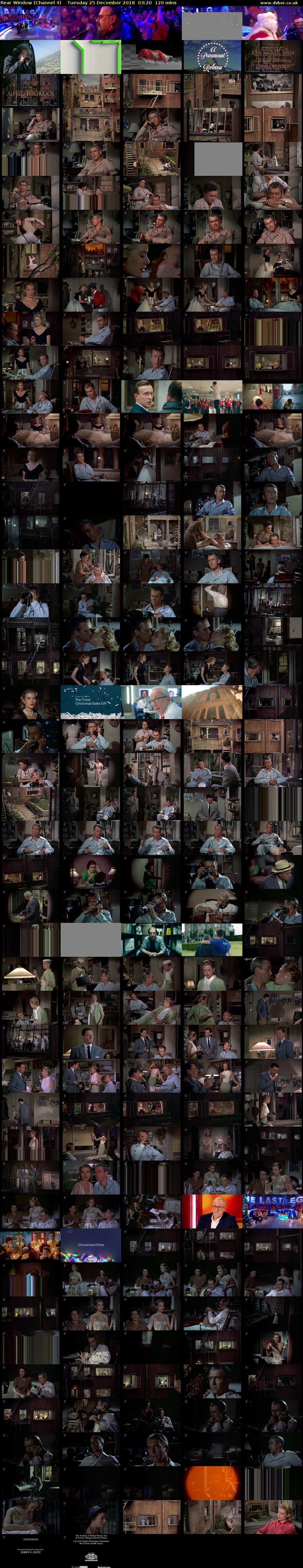Rear Window (Channel 4) Tuesday 25 December 2018 03:20 - 05:20