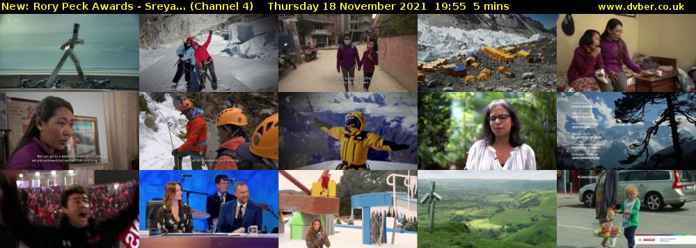 Rory Peck Awards - Sreya... (Channel 4) Thursday 18 November 2021 19:55 - 20:00