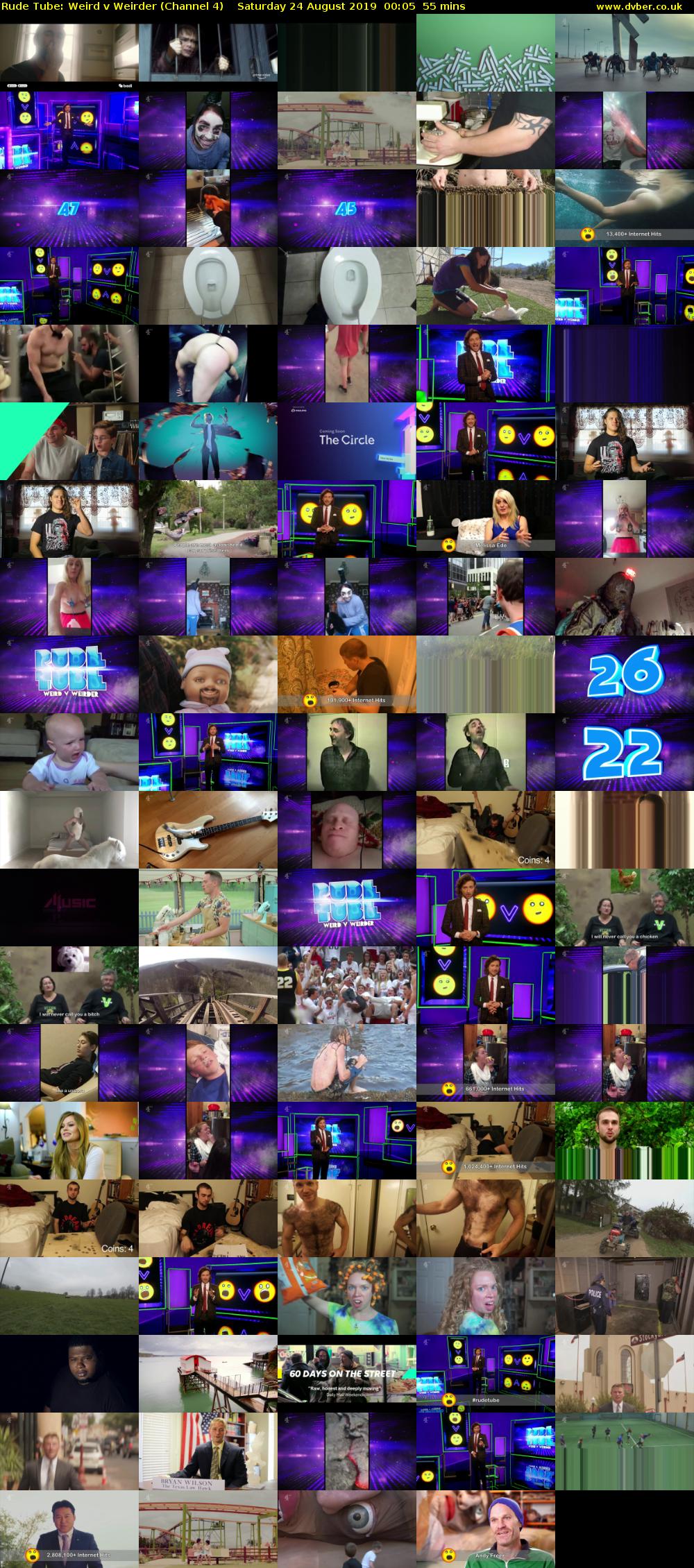 Rude Tube: Weird v Weirder (Channel 4) Saturday 24 August 2019 00:05 - 01:00