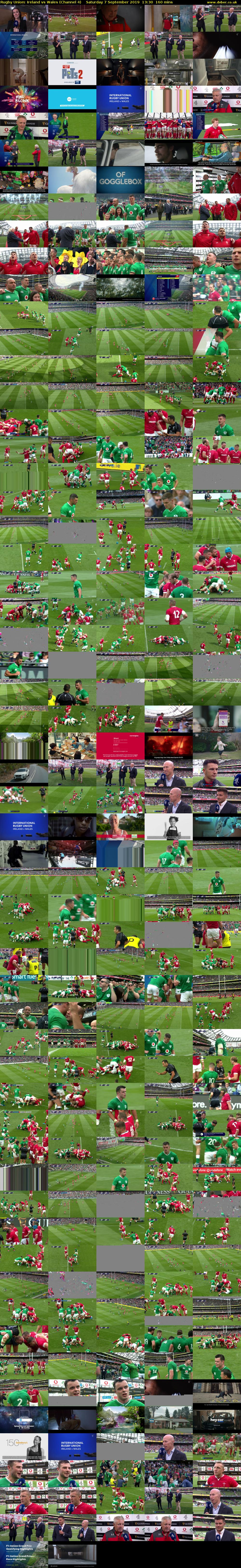 Rugby Union: Ireland vs Wales (Channel 4) Saturday 7 September 2019 13:30 - 16:10