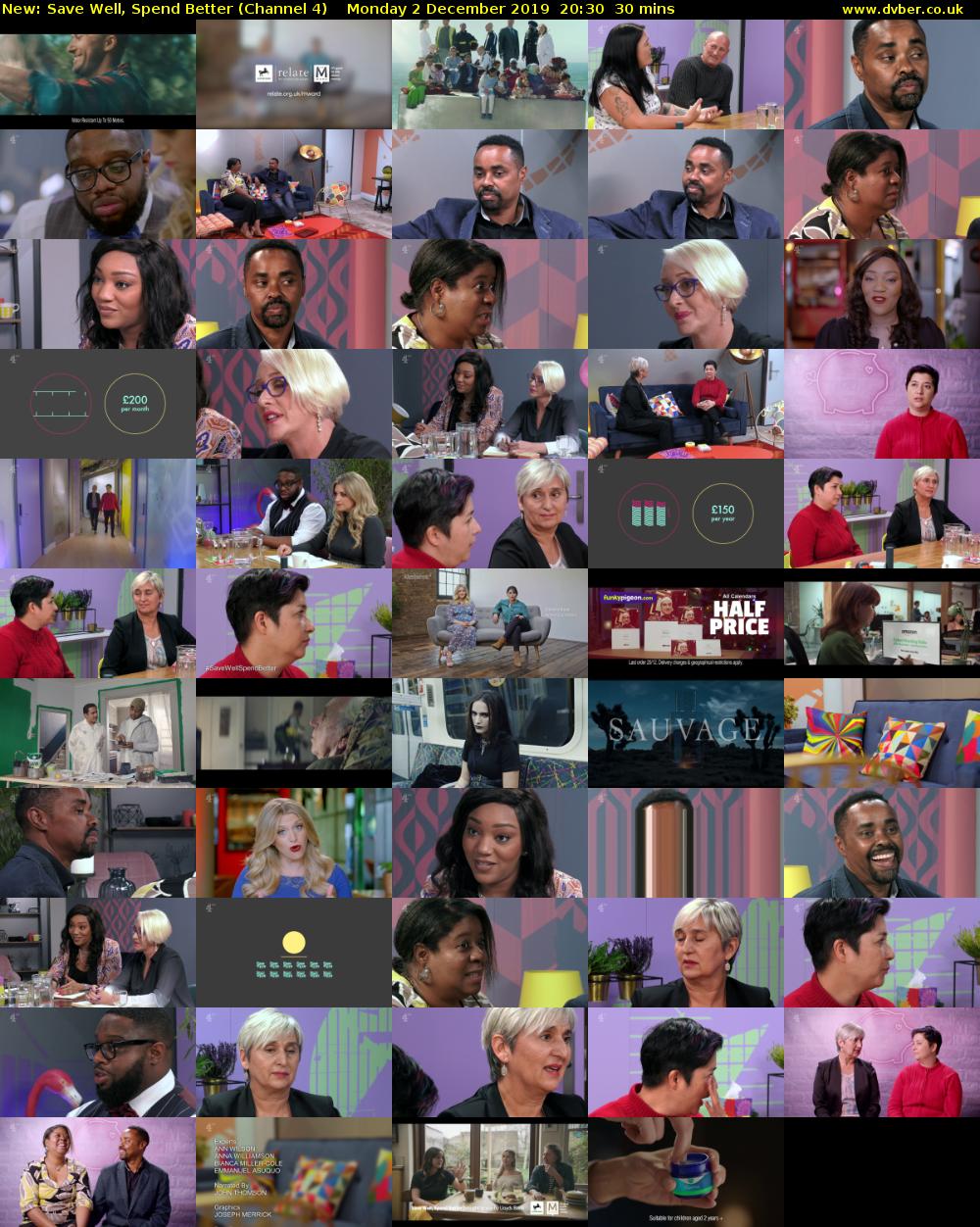 Save Well, Spend Better (Channel 4) Monday 2 December 2019 20:30 - 21:00