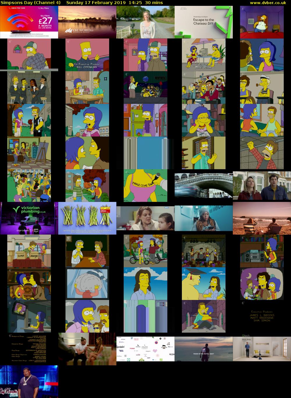 Simpsons Day (Channel 4) Sunday 17 February 2019 14:25 - 14:55