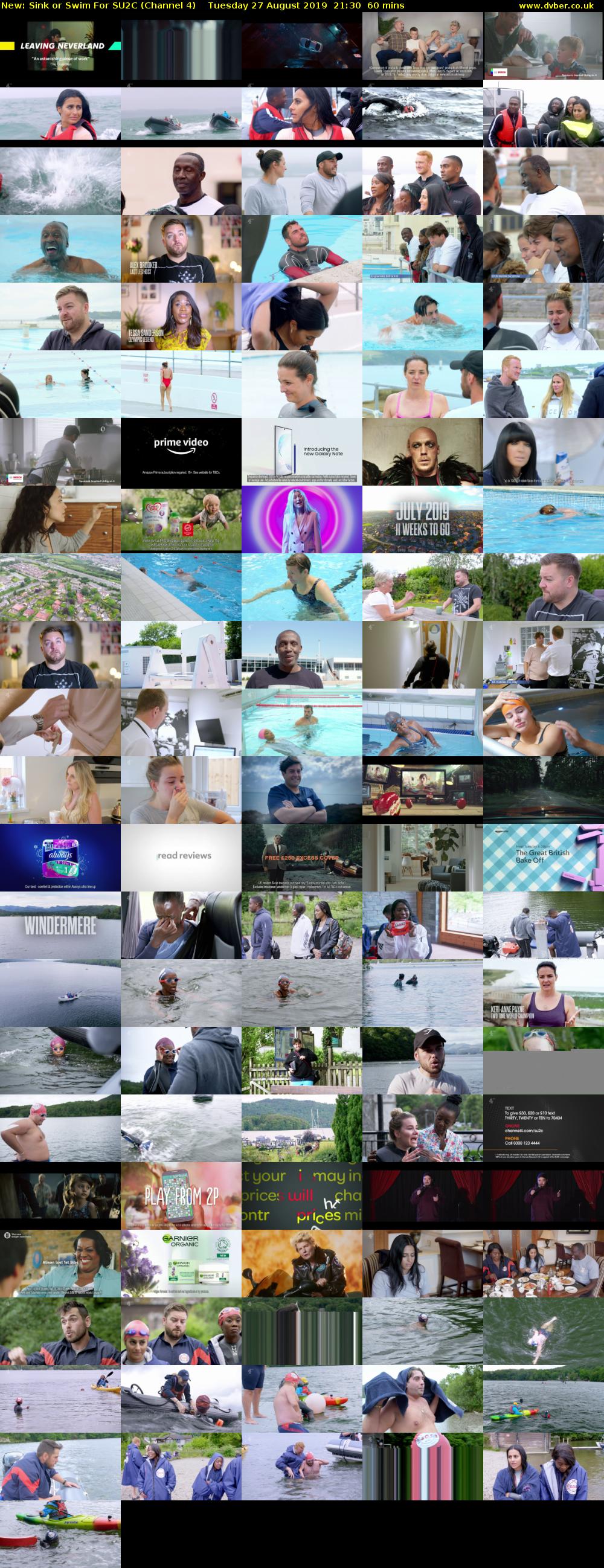 Sink or Swim For SU2C (Channel 4) Tuesday 27 August 2019 21:30 - 22:30