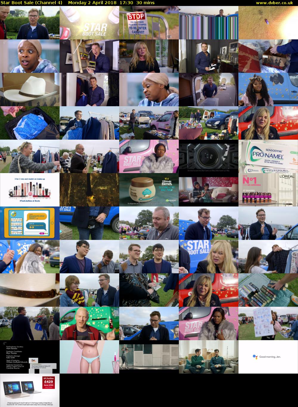 Star Boot Sale (Channel 4) Monday 2 April 2018 17:30 - 18:00