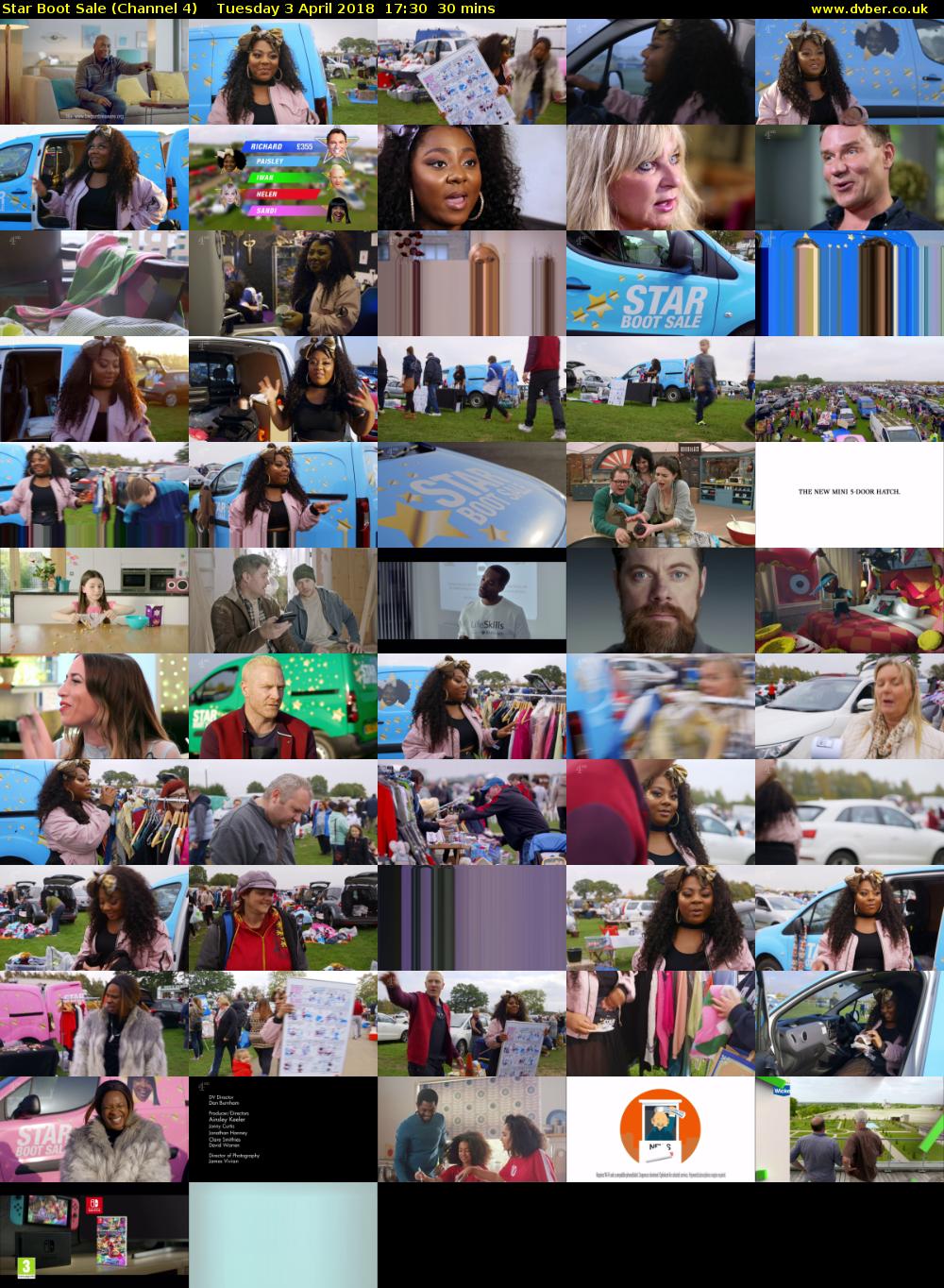 Star Boot Sale (Channel 4) Tuesday 3 April 2018 17:30 - 18:00