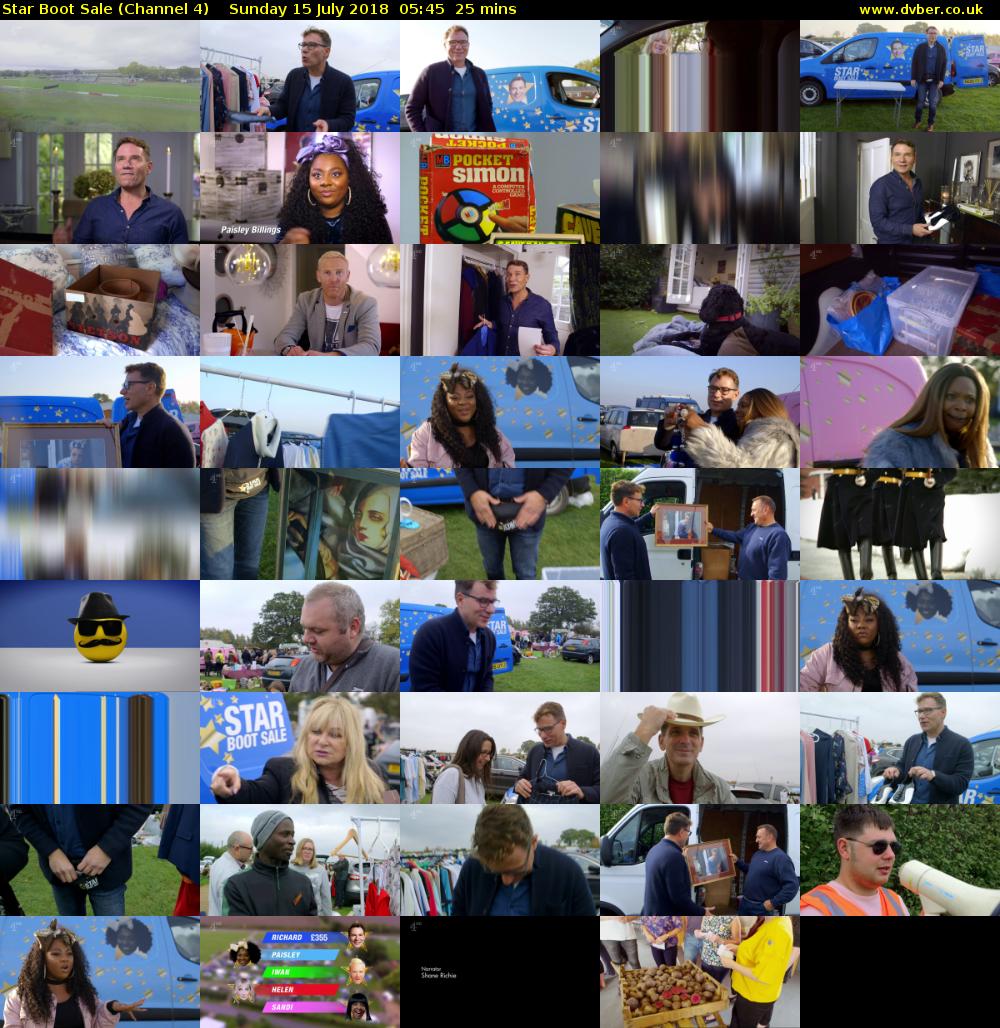 Star Boot Sale (Channel 4) Sunday 15 July 2018 05:45 - 06:10