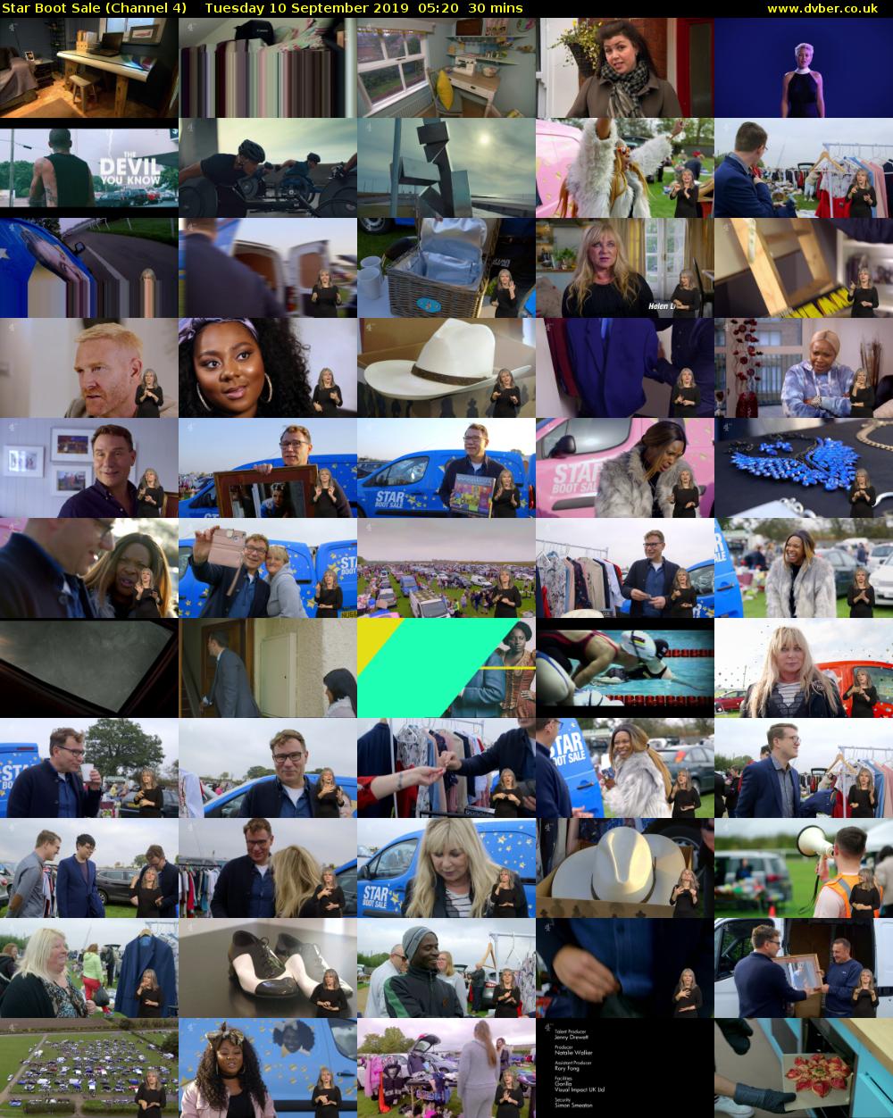 Star Boot Sale (Channel 4) Tuesday 10 September 2019 05:20 - 05:50