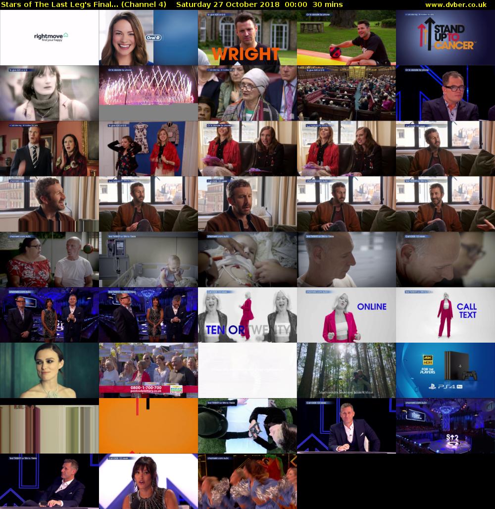 Stars of The Last Leg's Final... (Channel 4) Saturday 27 October 2018 00:00 - 00:30