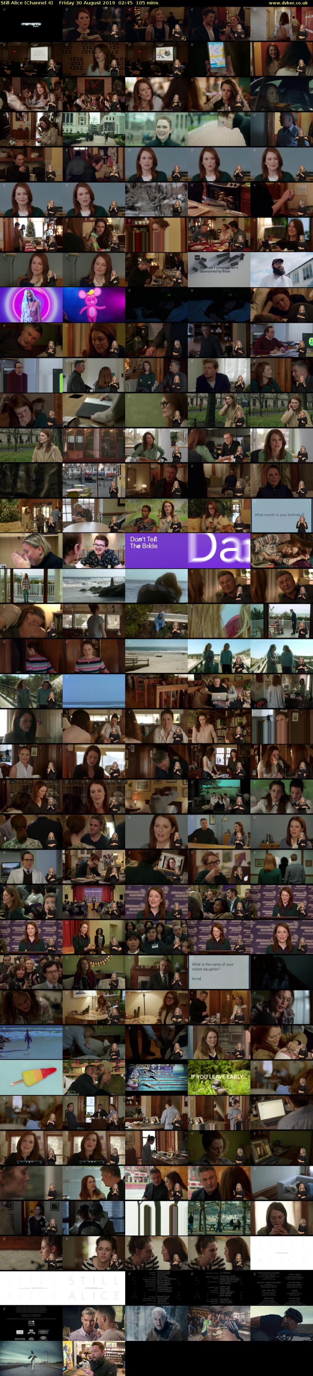 Still Alice (Channel 4) Friday 30 August 2019 02:45 - 04:30