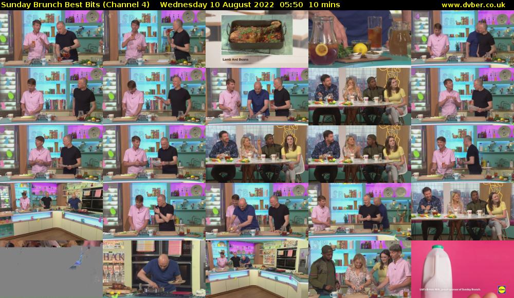 Sunday Brunch Best Bits (Channel 4) Wednesday 10 August 2022 05:50 - 06:00