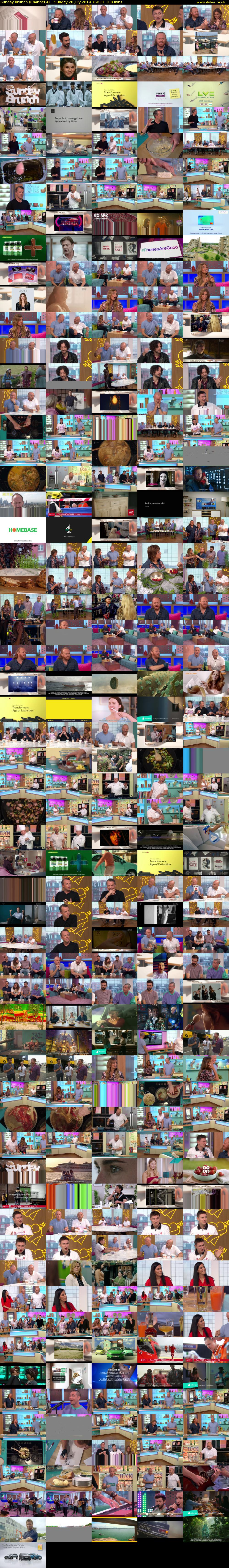 Sunday Brunch (Channel 4) Sunday 28 July 2019 09:30 - 12:30