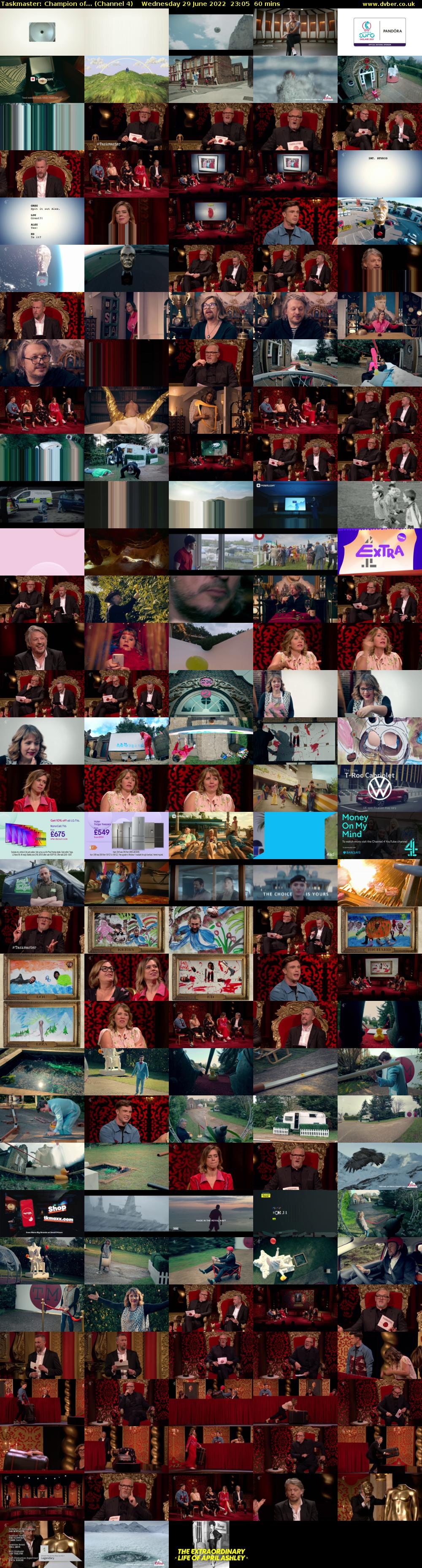 Taskmaster: Champion of... (Channel 4) Wednesday 29 June 2022 23:05 - 00:05