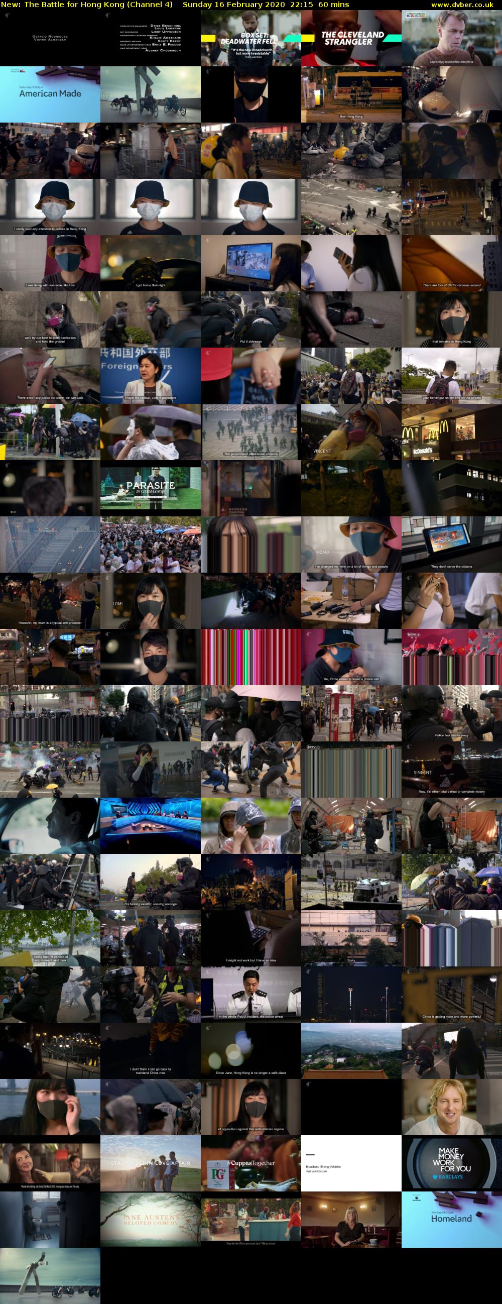 The Battle for Hong Kong (Channel 4) Sunday 16 February 2020 22:15 - 23:15