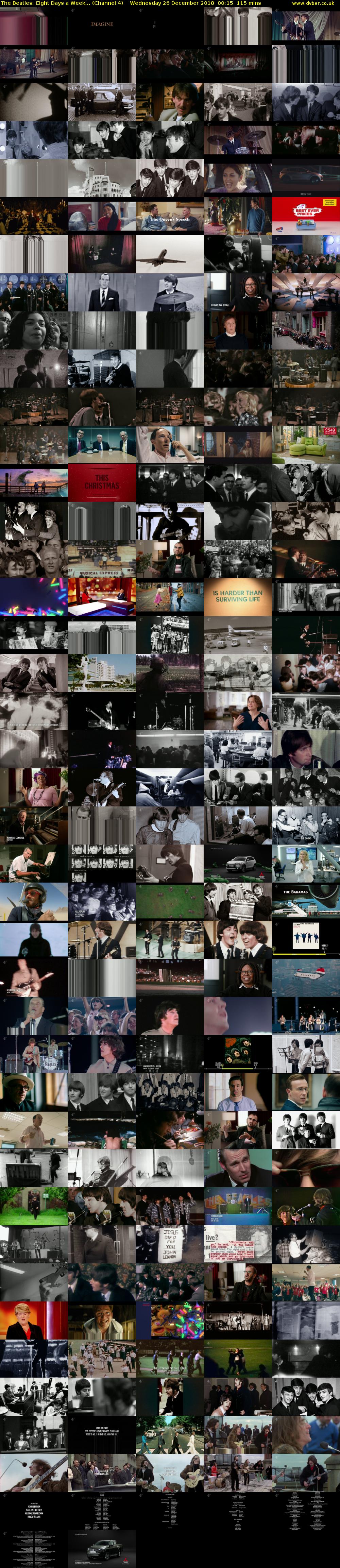 The Beatles: Eight Days a Week... (Channel 4) Wednesday 26 December 2018 00:15 - 02:10