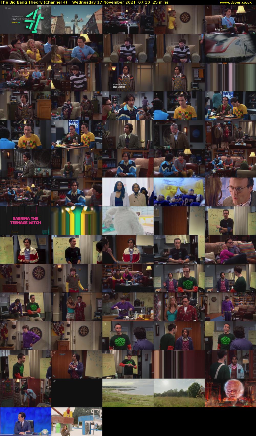 The Big Bang Theory (Channel 4) Wednesday 17 November 2021 07:10 - 07:35