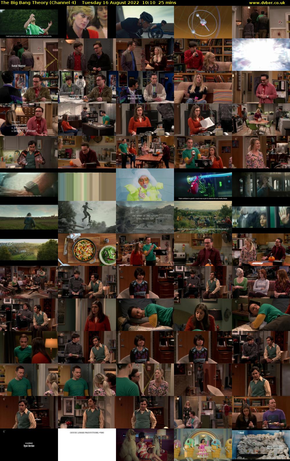 The Big Bang Theory (Channel 4) Tuesday 16 August 2022 10:10 - 10:35
