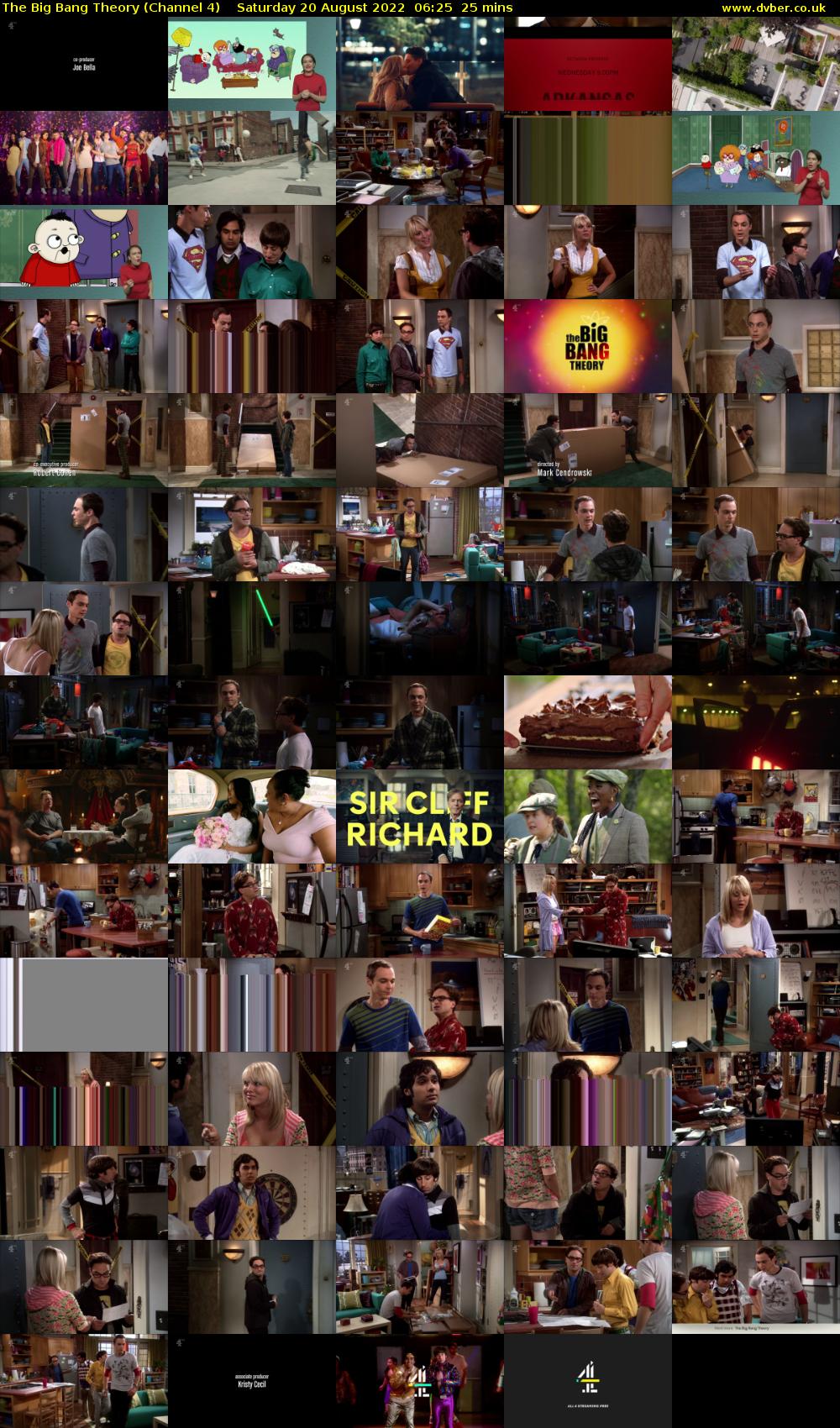 The Big Bang Theory (Channel 4) Saturday 20 August 2022 06:25 - 06:50