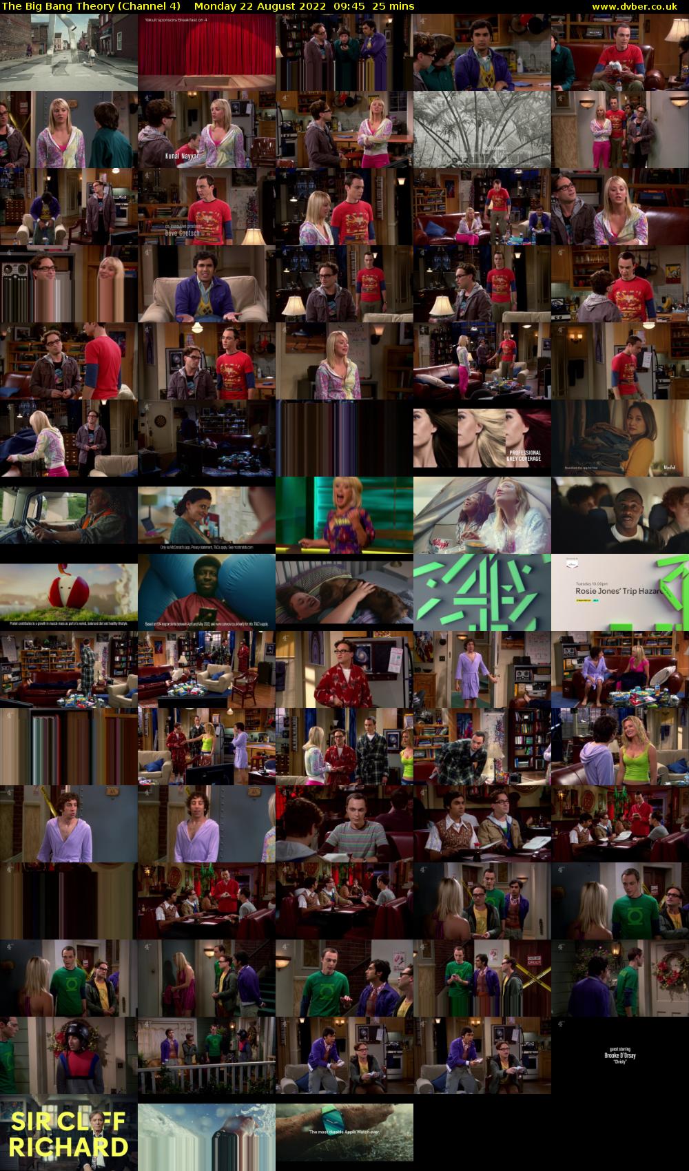 The Big Bang Theory (Channel 4) Monday 22 August 2022 09:45 - 10:10