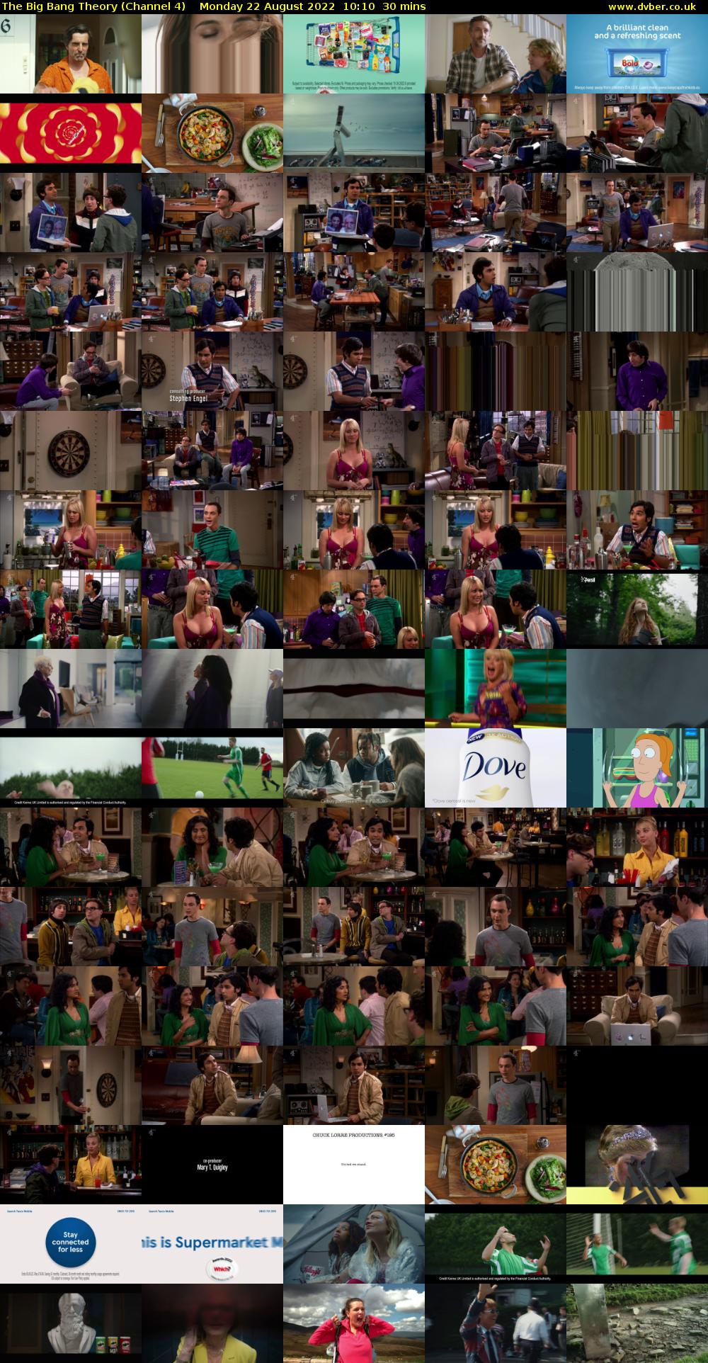 The Big Bang Theory (Channel 4) Monday 22 August 2022 10:10 - 10:40