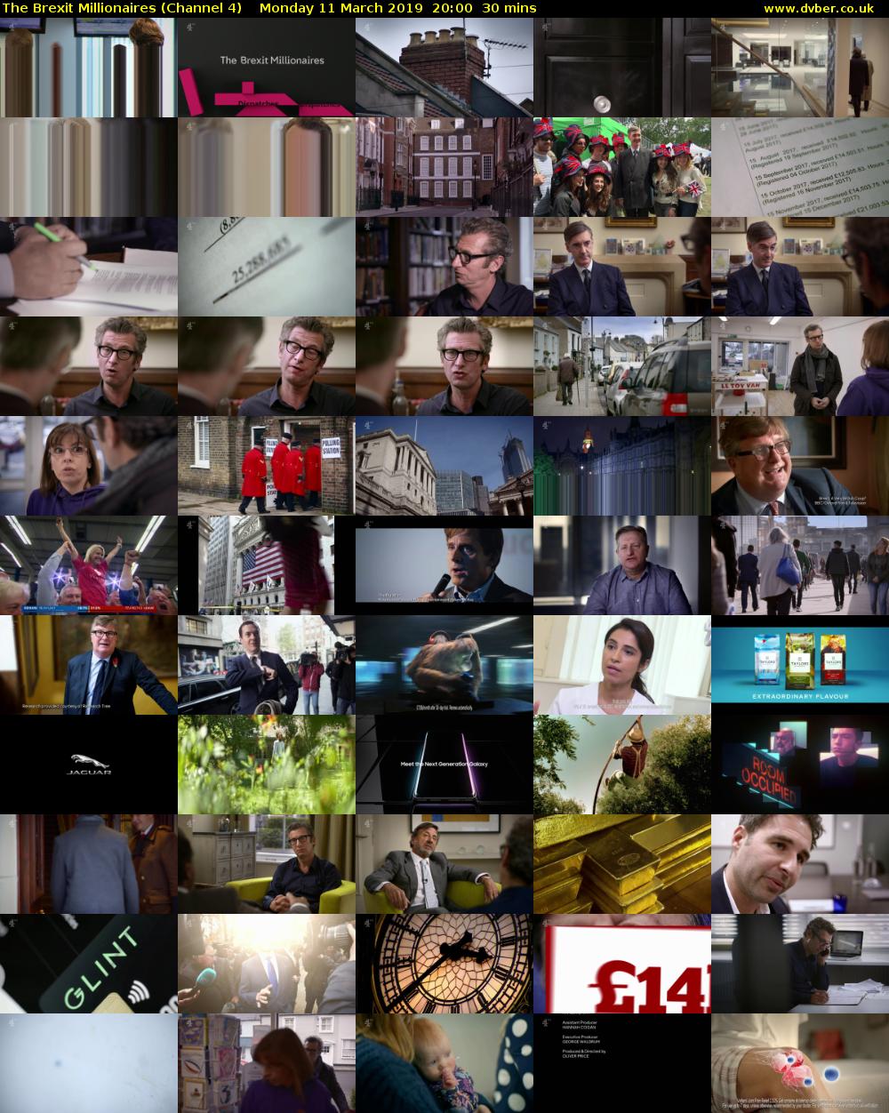 The Brexit Millionaires (Channel 4) Monday 11 March 2019 20:00 - 20:30