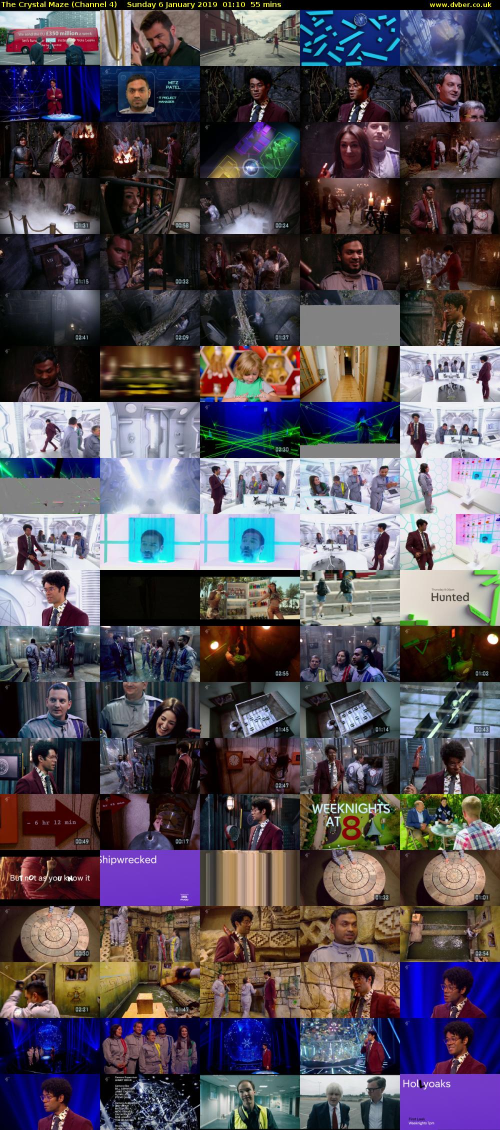 The Crystal Maze (Channel 4) Sunday 6 January 2019 01:10 - 02:05
