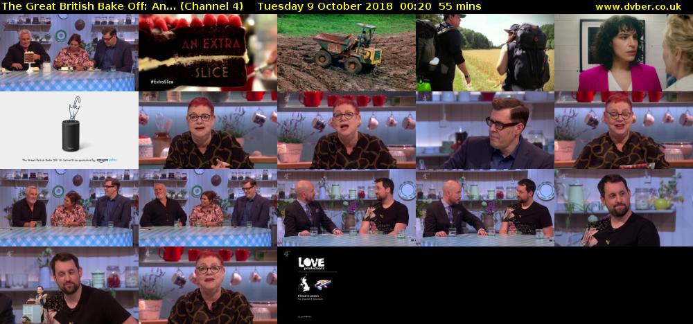 The Great British Bake Off: An... (Channel 4) Tuesday 9 October 2018 00:20 - 01:15