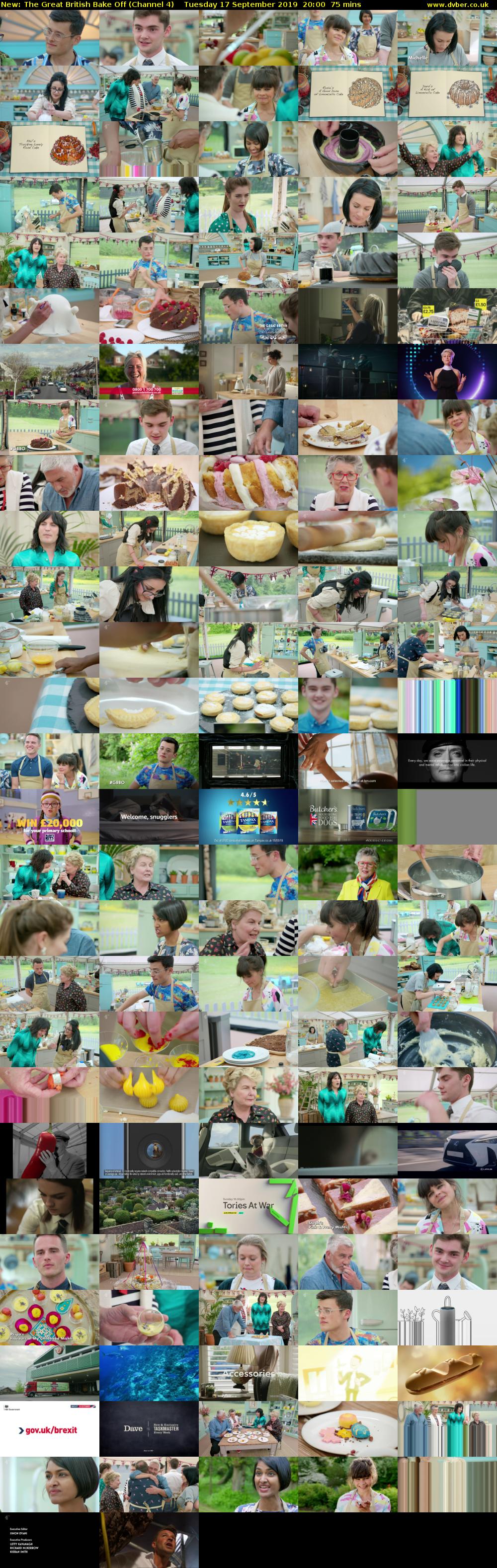 The Great British Bake Off (Channel 4) Tuesday 17 September 2019 20:00 - 21:15