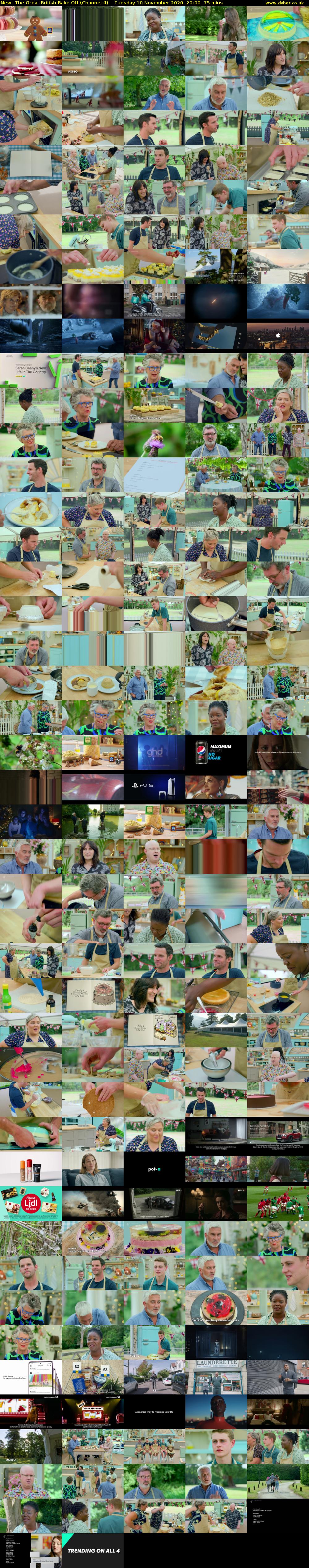 The Great British Bake Off (Channel 4) Tuesday 10 November 2020 20:00 - 21:15